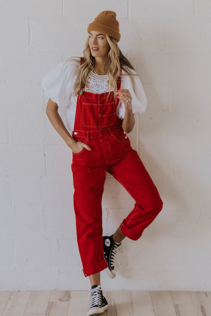 Red Overalls For Women | ROOLEE