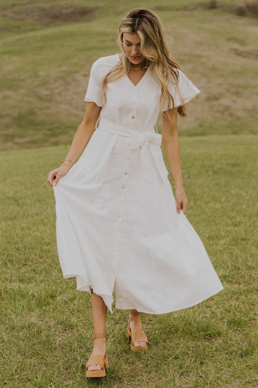 Modest white maxi dress Clearance