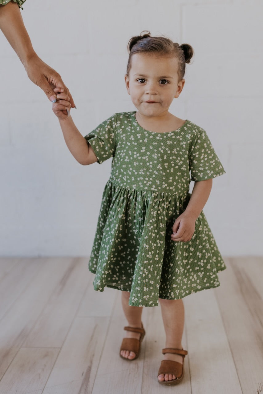 Kids Green Dress for Spring | ROOLEE