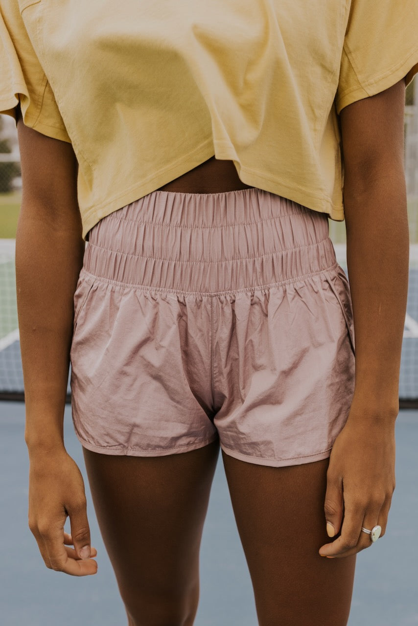 High Waisted Pink Shorts | ROOLEE