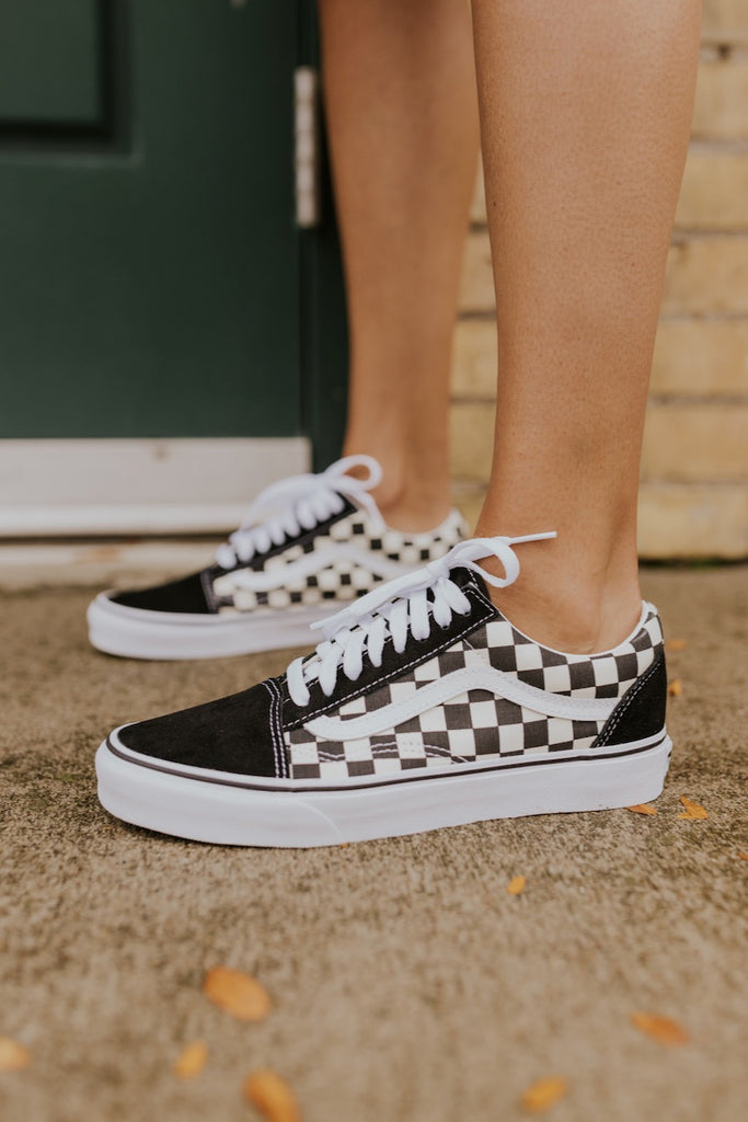 High top old skool checkered vans Clearance