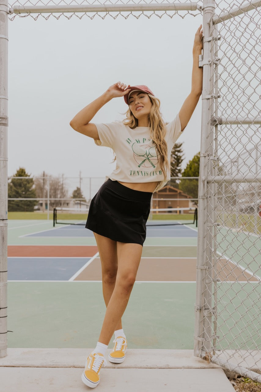 Black Athletic Skirt with Shorts | ROOLEE