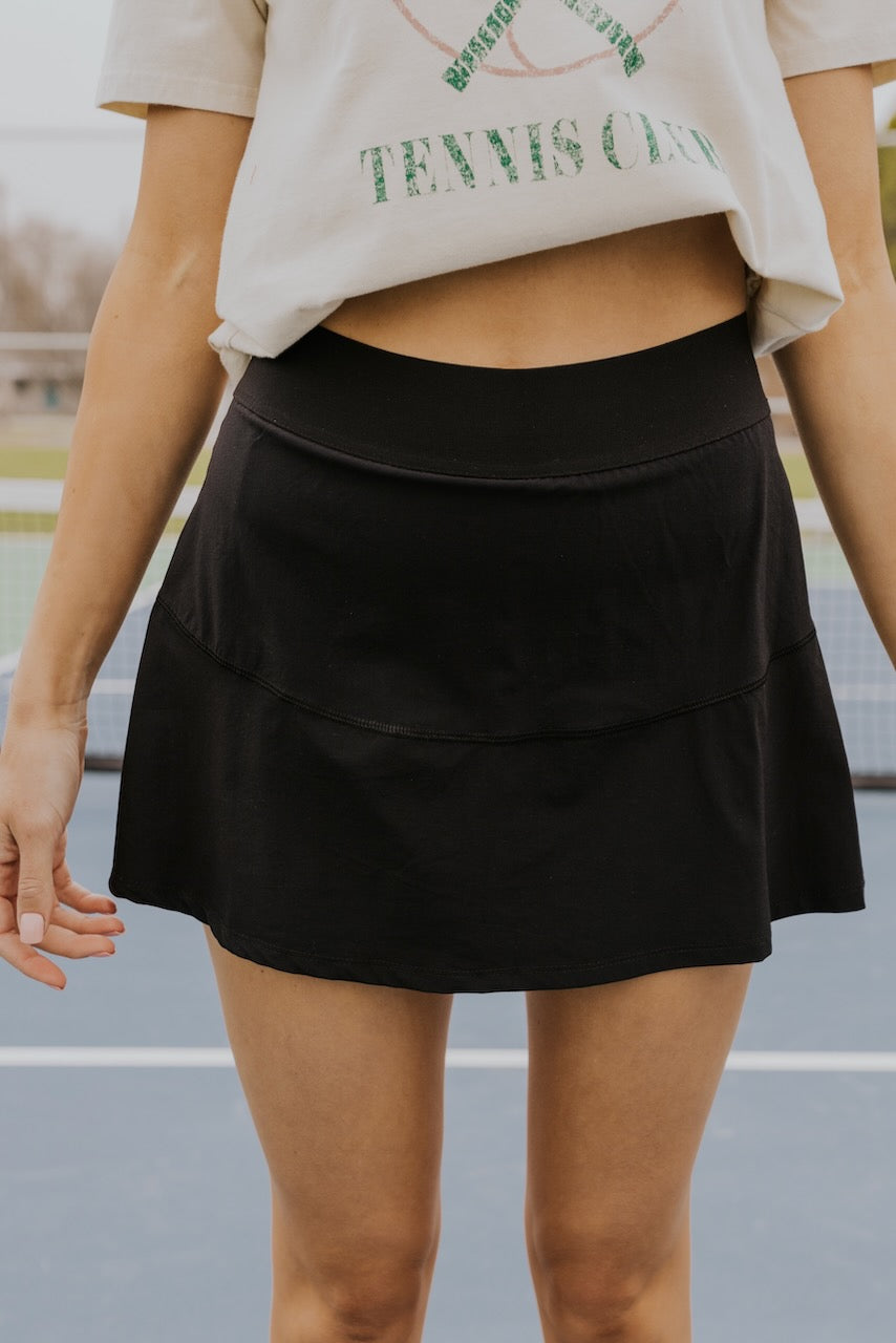 Women's Black Tennis Skirt | ROOLEE