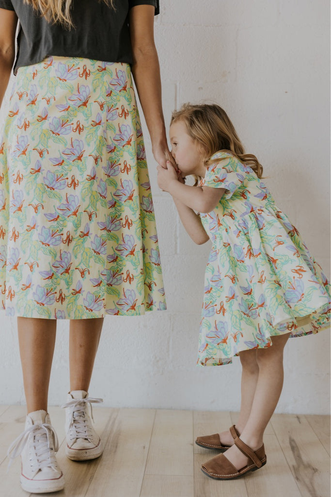 Girls Yellow Floral Dresses | ROOLEE Kids