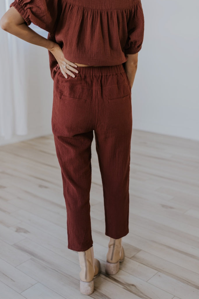 Comfortable Maroon Pants For Woman | ROOLEE