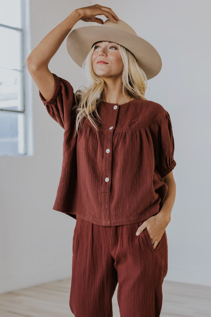 Maroon Blouse For Woman | ROOLEE