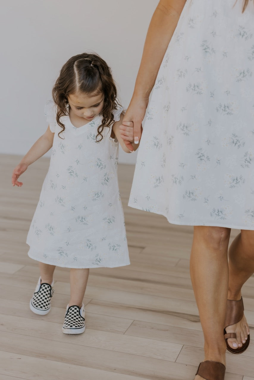 White Floral Dresses For Girls | ROOLEE