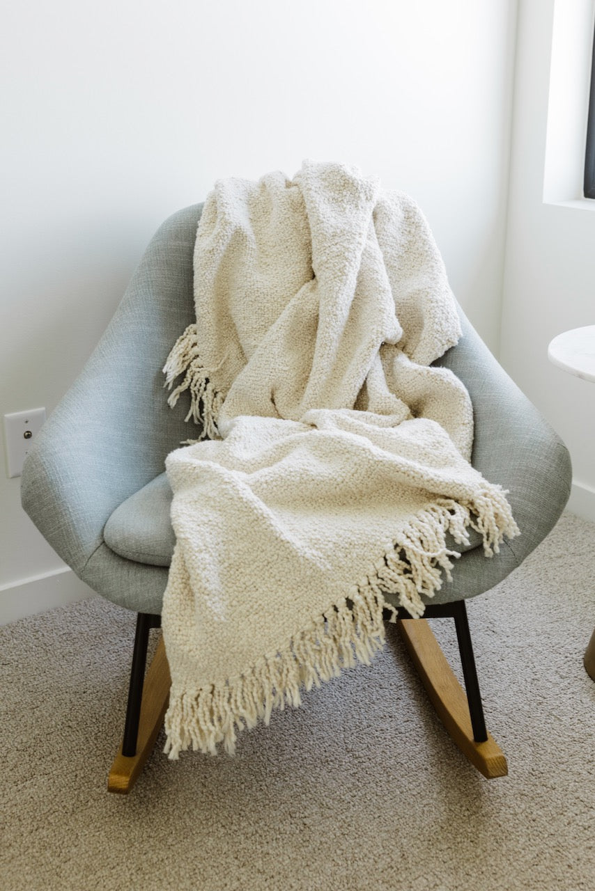 Step Back Fringe Throw Blanket