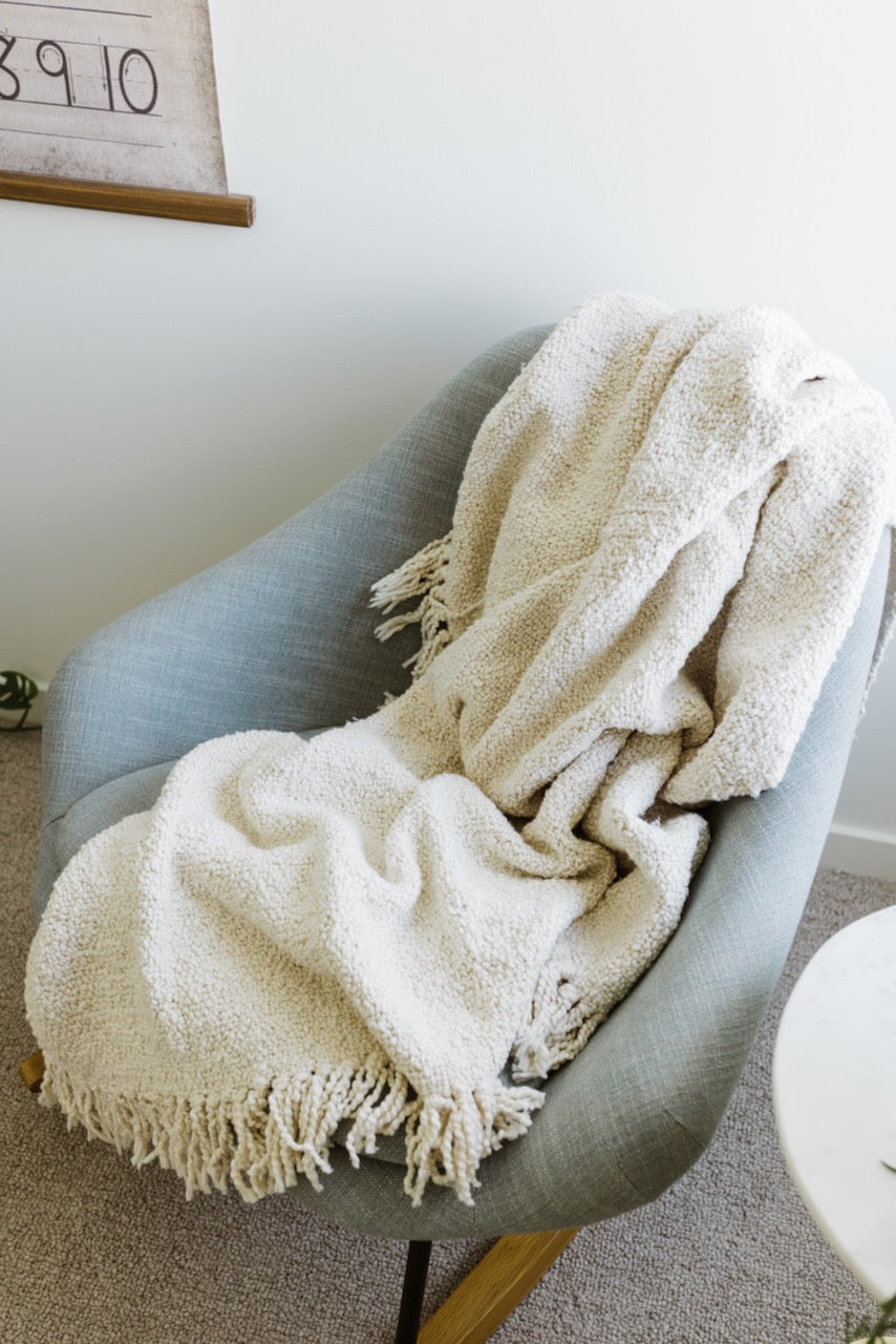 Step Back Fringe Throw Blanket