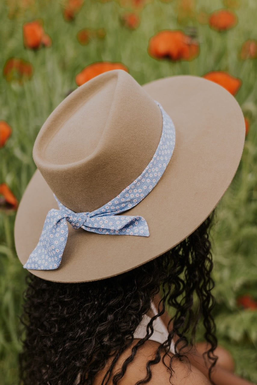 Dusty Blue Floral Fabric Hat Band | Roolee
