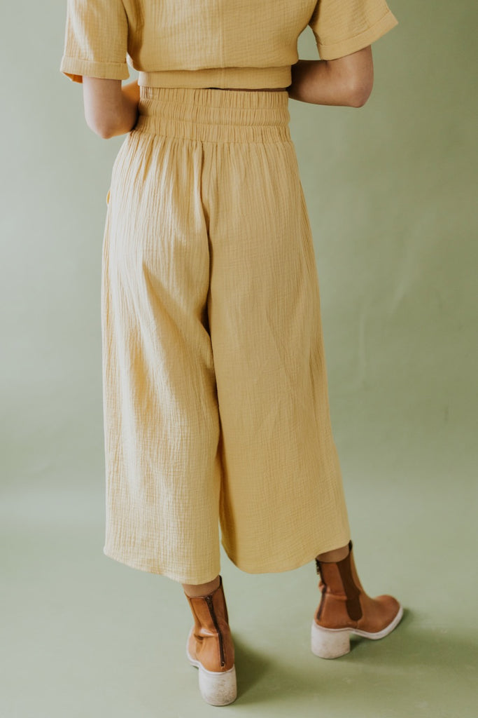 Wide Leg Yellow Pants For Woman | ROOLEE