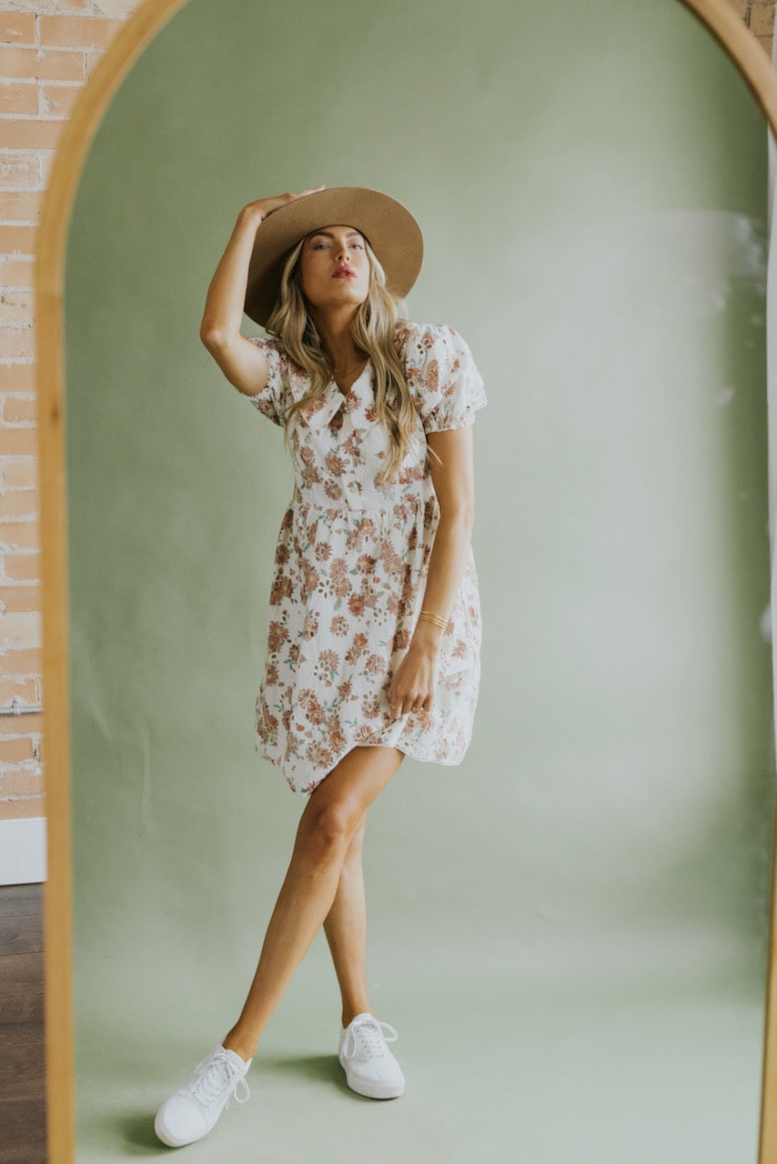 White Floral Lace Dress | ROOLEE