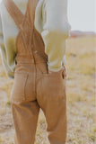 Women's Brown Denim Overalls | ROOLEE