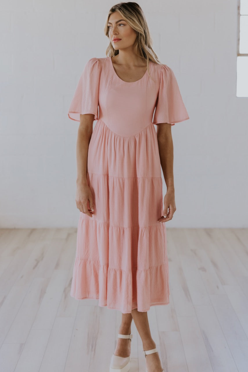 新品Flutter Dress Rosebud Print 2Y-