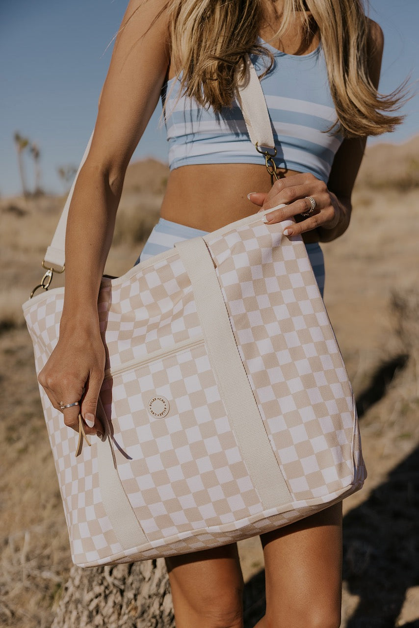 Rylee + Cru Shell Checker Cooler Tote