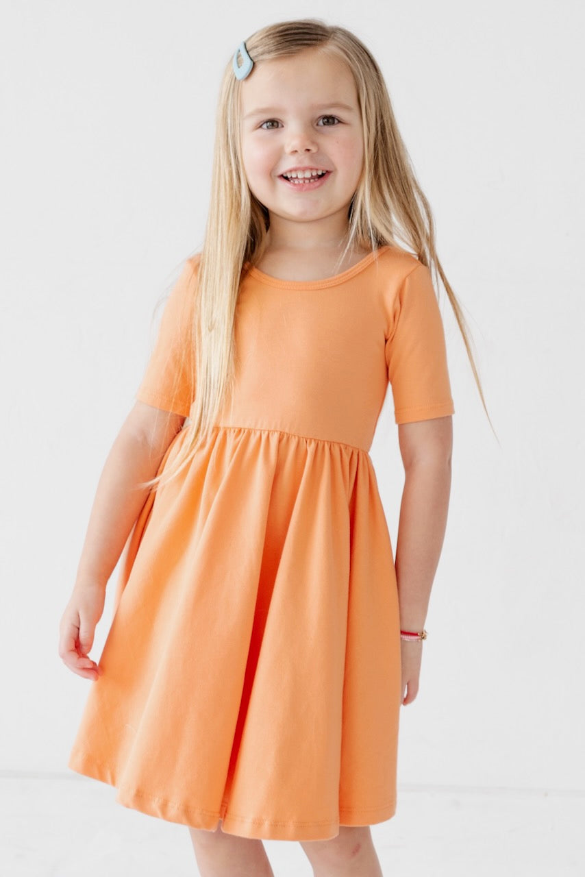Orange Summer Dress for Girls | ROOLEE