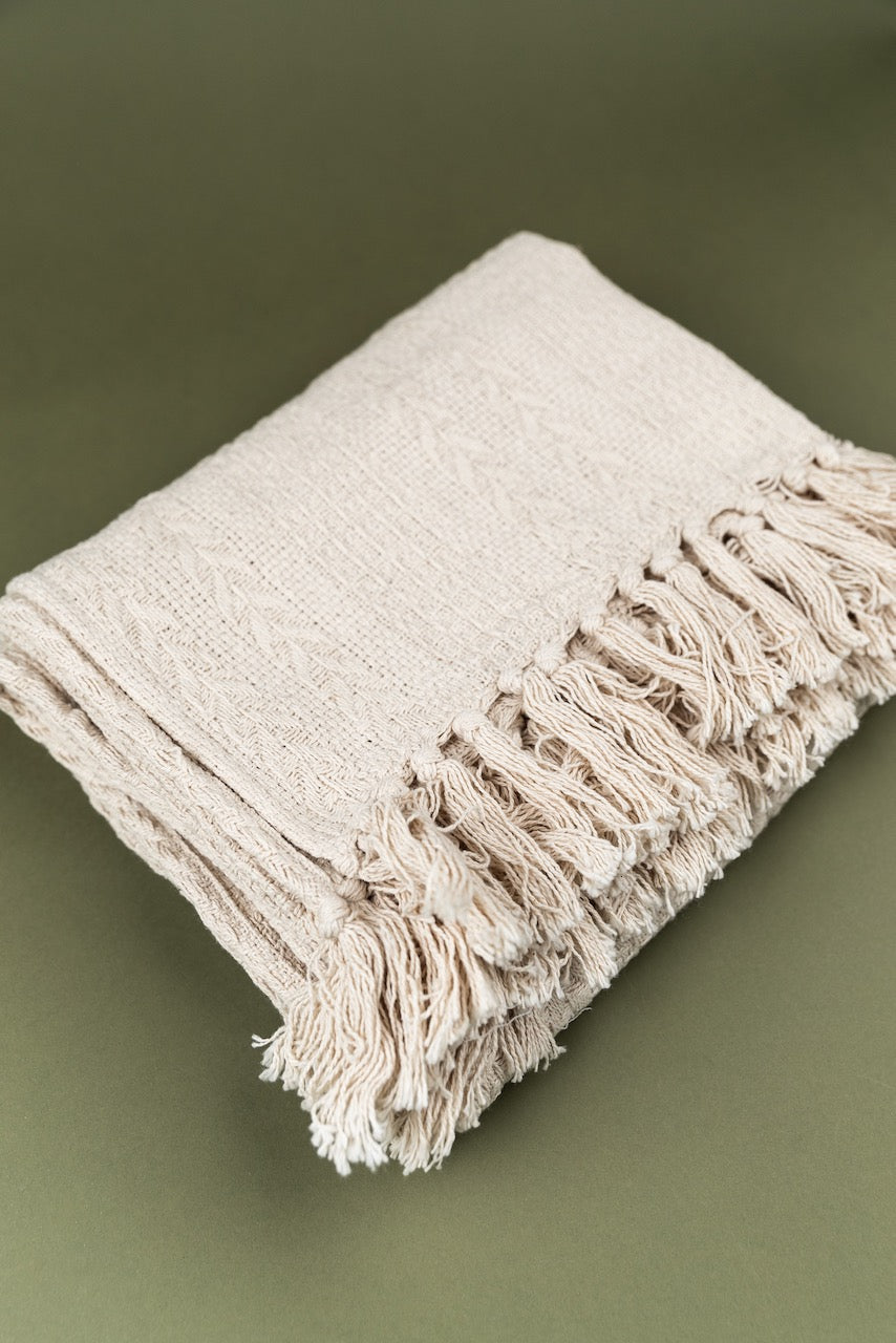 Neutral Cotton Throw | ROOLEE Home