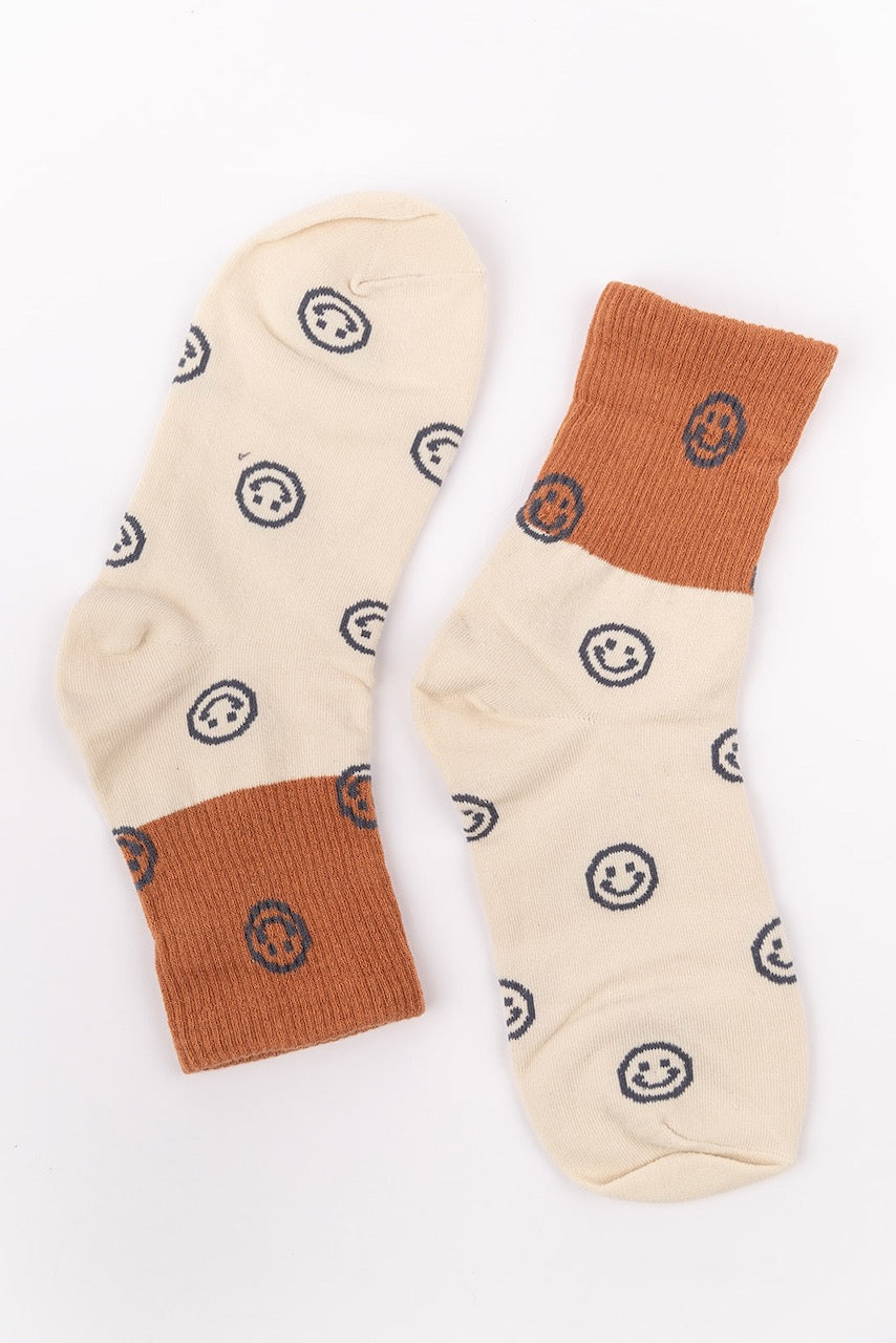 Brown Color Block Socks | ROOLEE