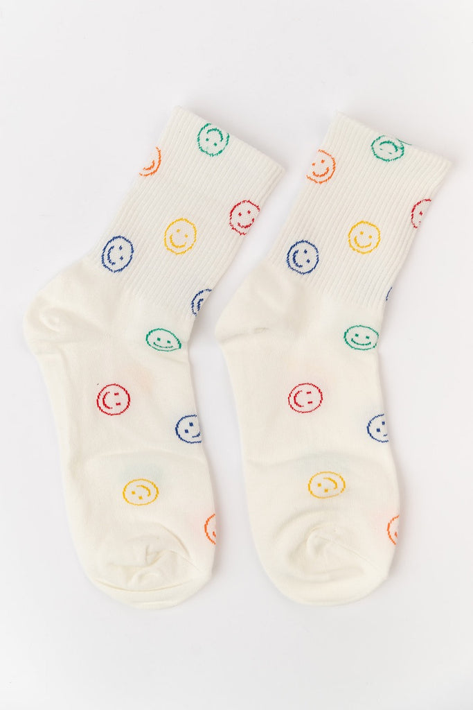 Rainbow Smiley Face Socks | ROOLEE