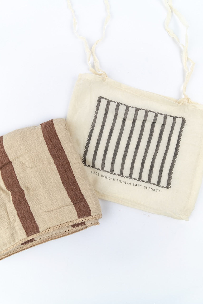 Brown Striped Baby Blanket | ROOLEE