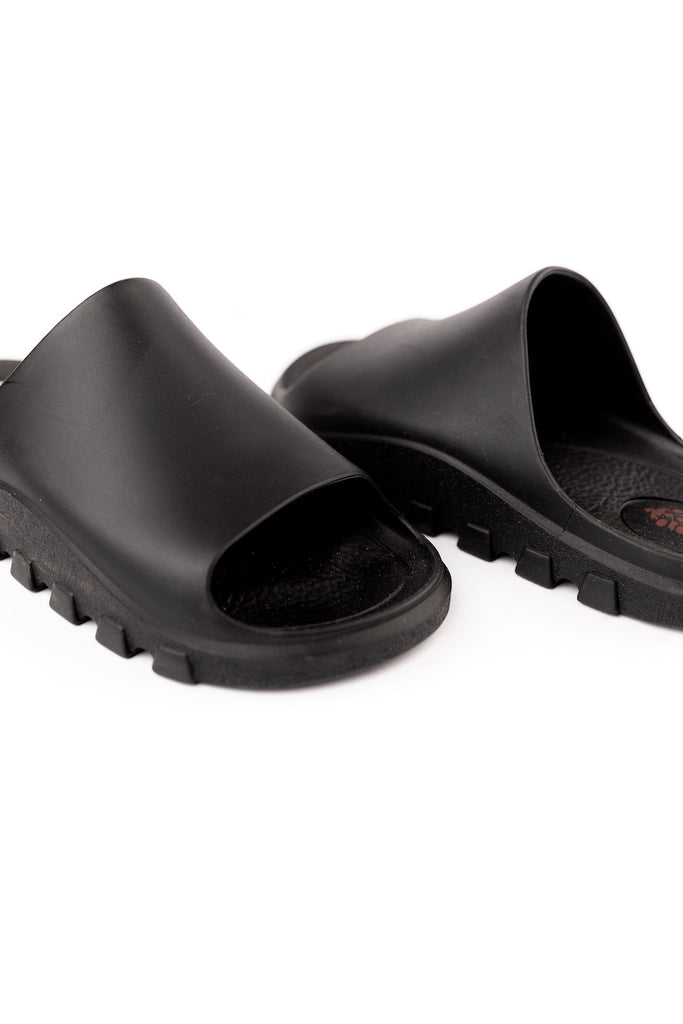 Black Slide On Sandals | ROOLEE
