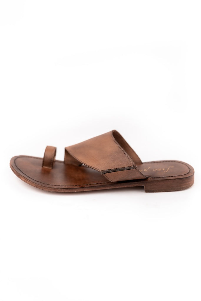 Washed Leather Slide - Free People sandals | ROOLEE