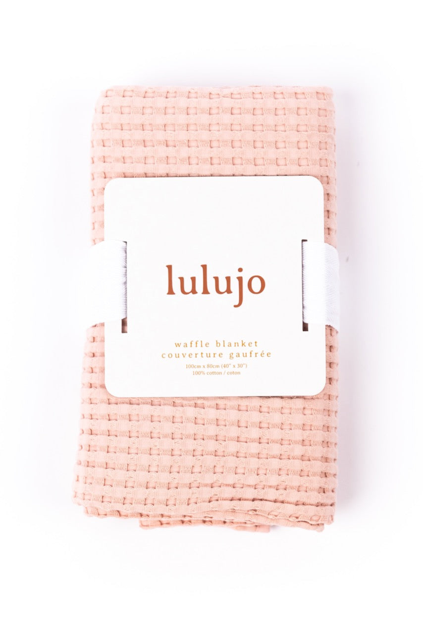 Pink Waffle Knit Baby Blanket | ROOLEE