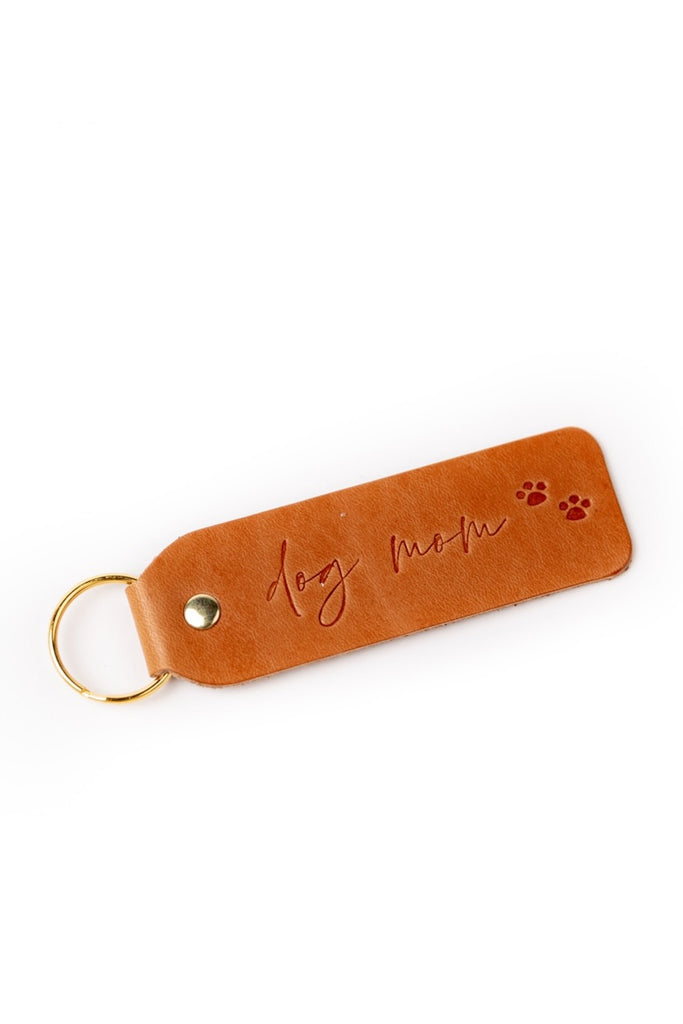 Leather Dog Mom Keychain | ROOLEE