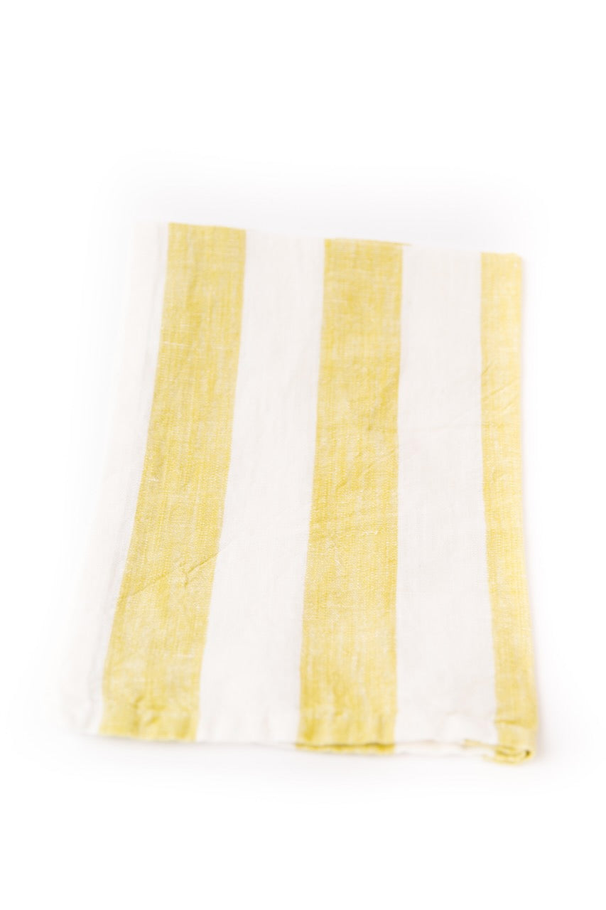 Yellow Striped Dish Towel - Summer Home Decor