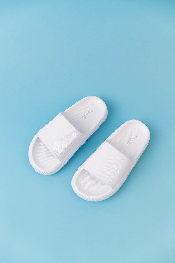White Slide On Sandals | ROOLEE