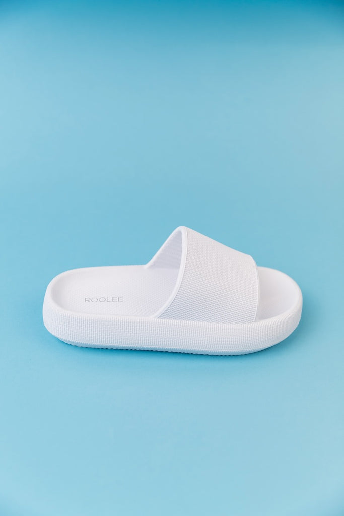 White Cushioned Sandals | ROOLEE