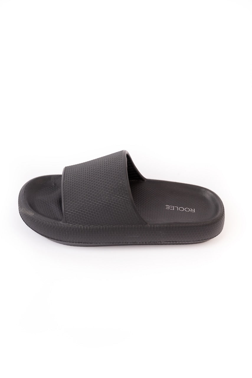 Black Slide On Sandals | ROOLEE