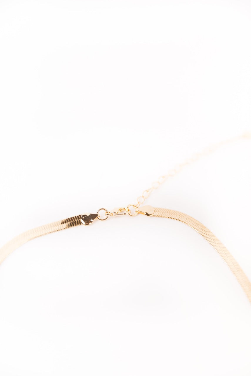 Gold Herringbone Necklace | ROOLEE
