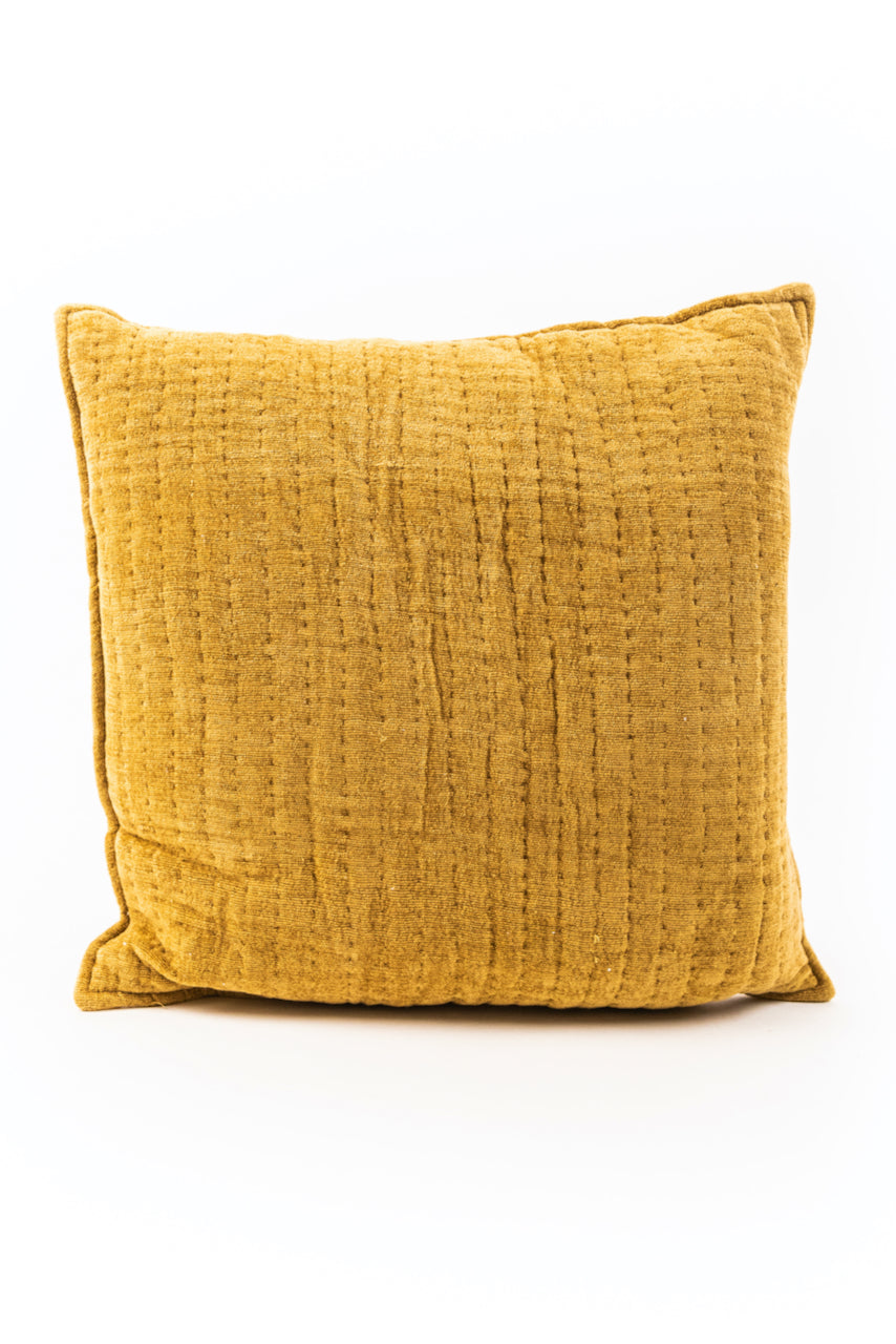 Mustard Textured Pillow | ROOLEE