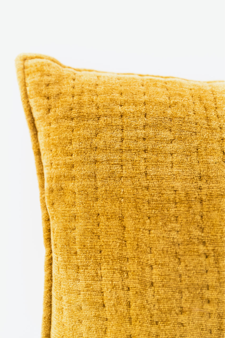 Textured Mustard Throw Pillow | ROOLEE