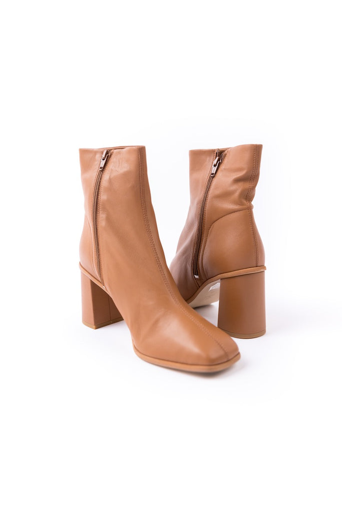 Women's Heeled Brown Boots | ROOLEE