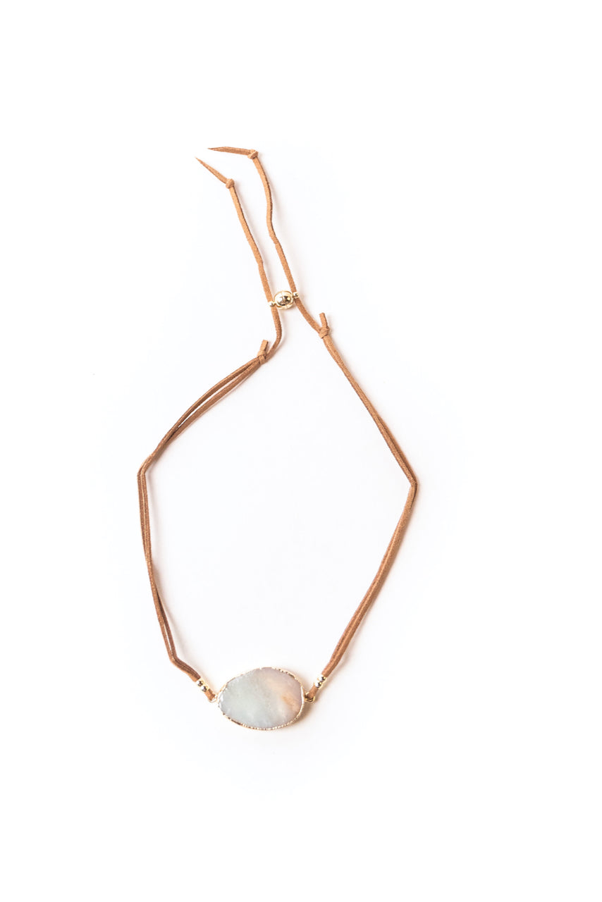 Stone of Courage Suede Wrap Bracelet