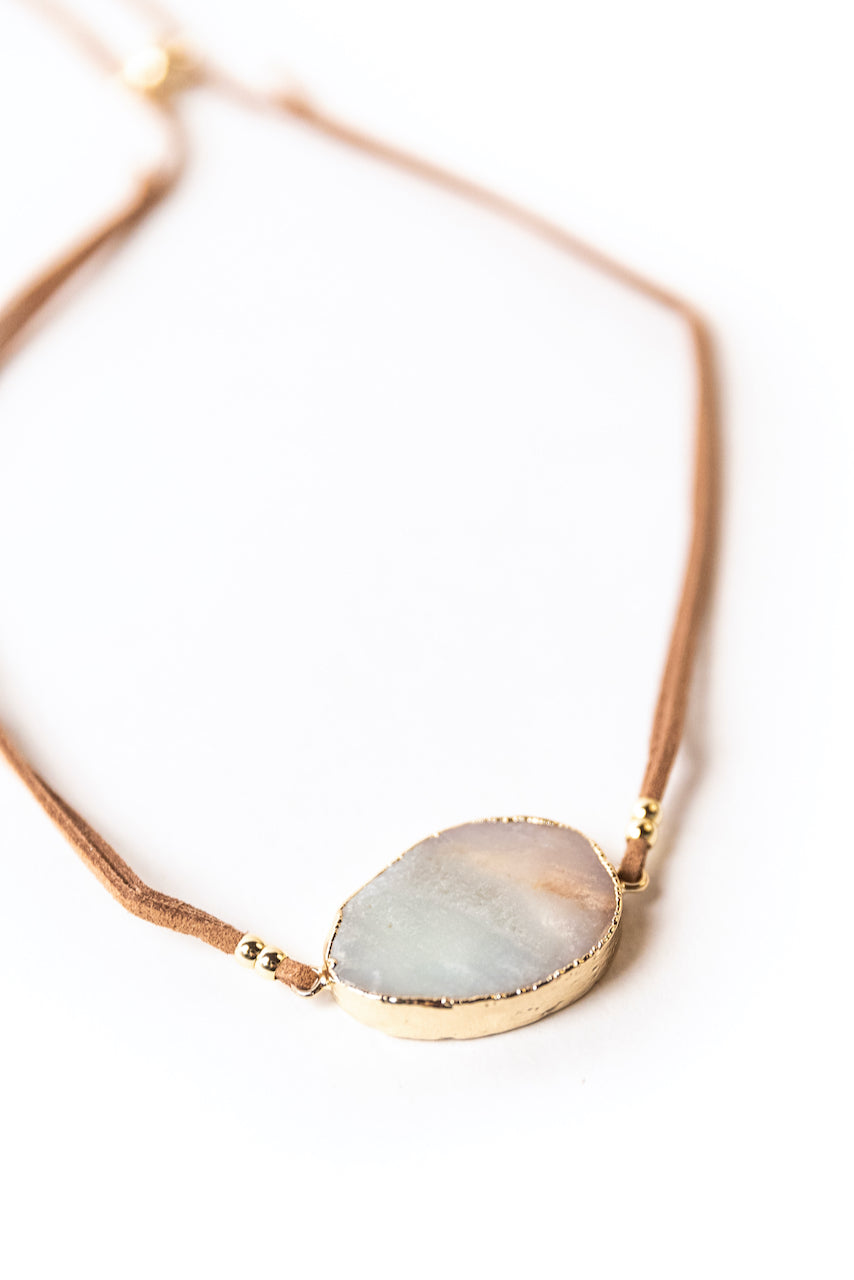 Stone of Courage Suede Wrap Bracelet