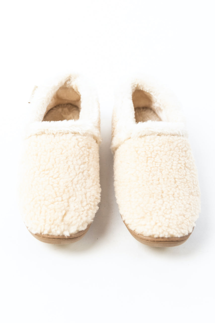 UGG COZY KNIT CREAM SHEARLING LINED SLIP ON SLIPPERS US 11 / EU 42 / UK 9