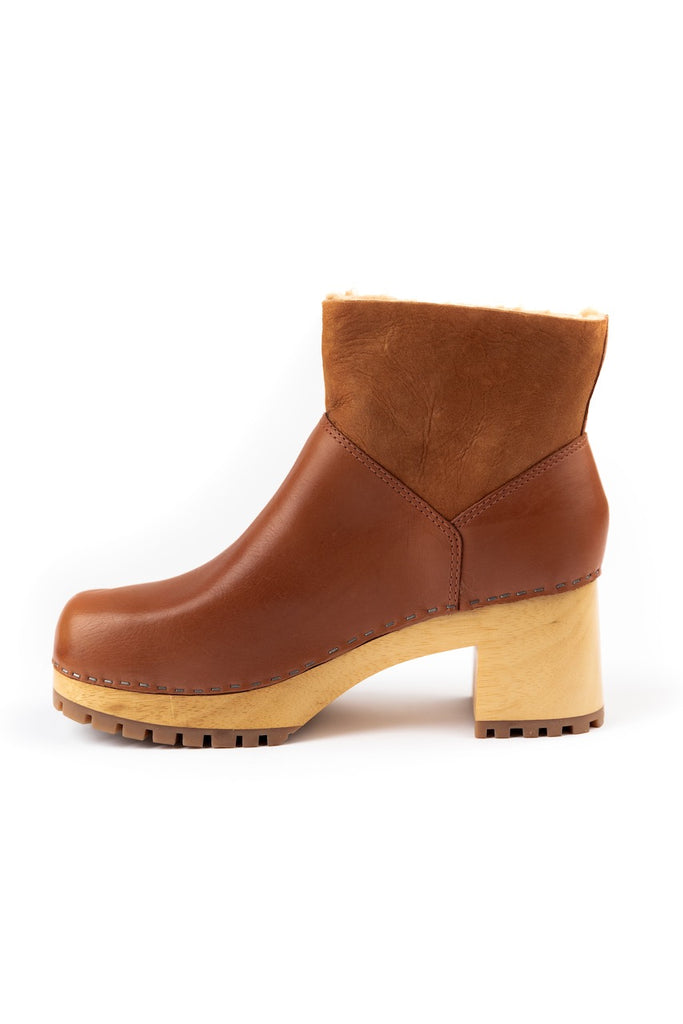 Leather and Wood Clog Boots | ROOLEE
