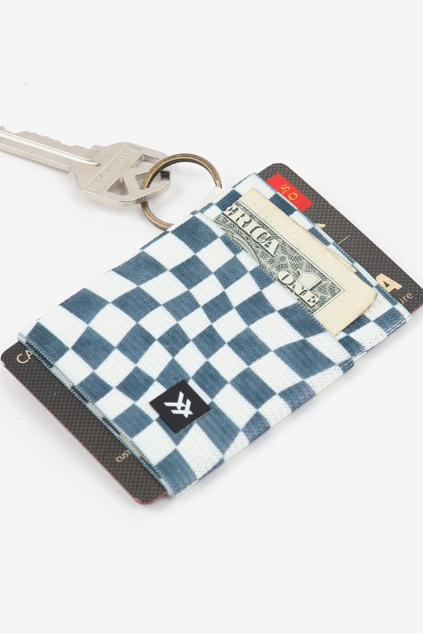 Checkered Key Wallet - Cream