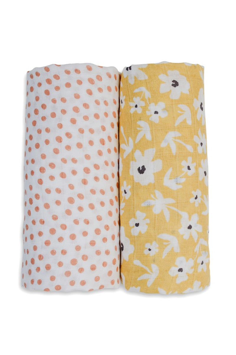 Yellow Wildflowers & Dots Swaddles