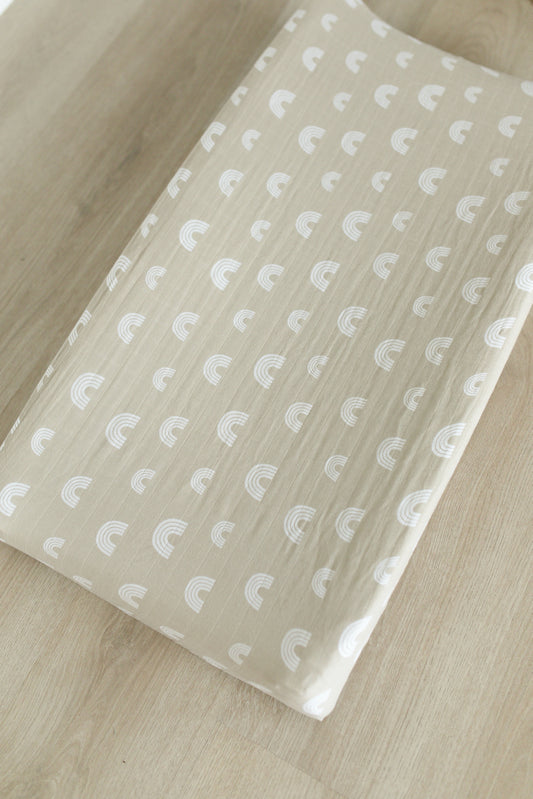 Sand Rainbow Muslin Crib Sheet