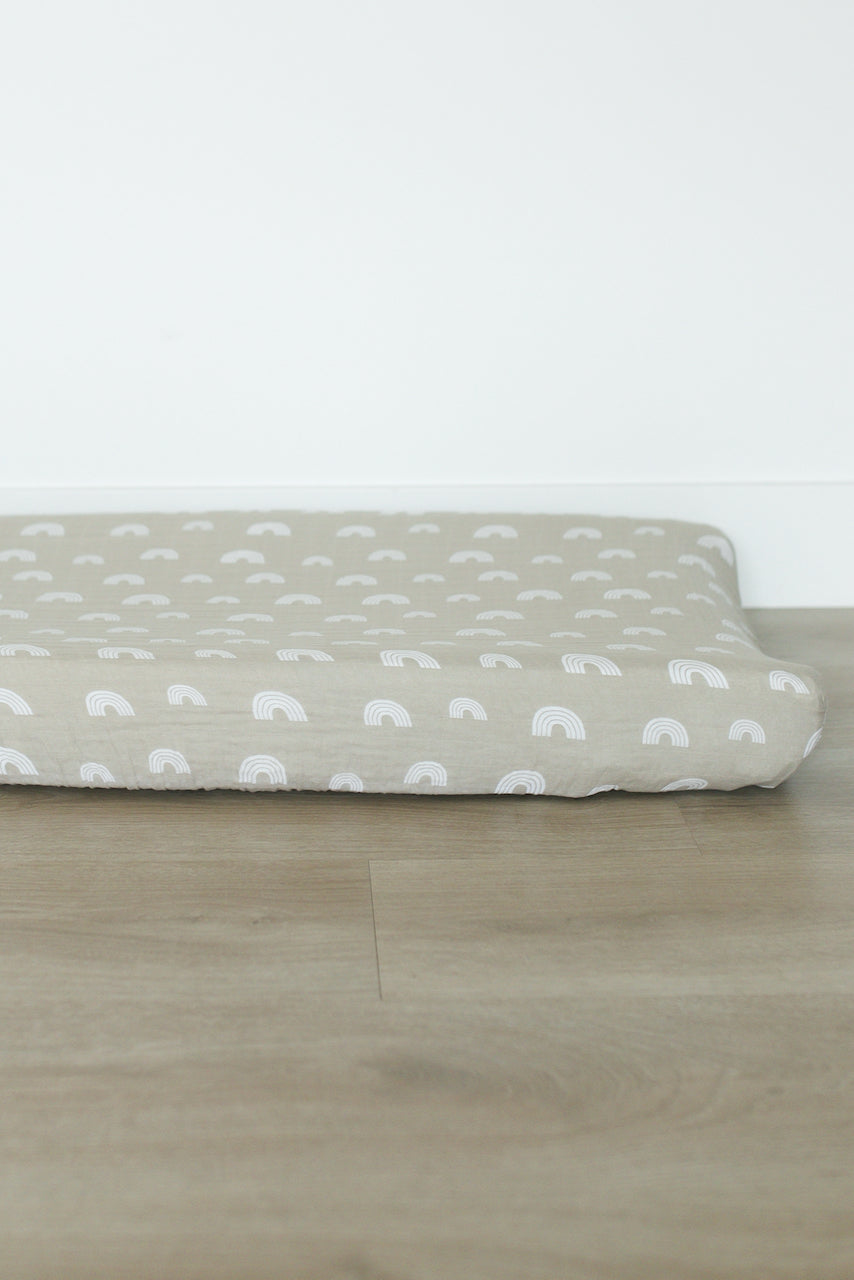Sand Rainbow Muslin Crib Sheet