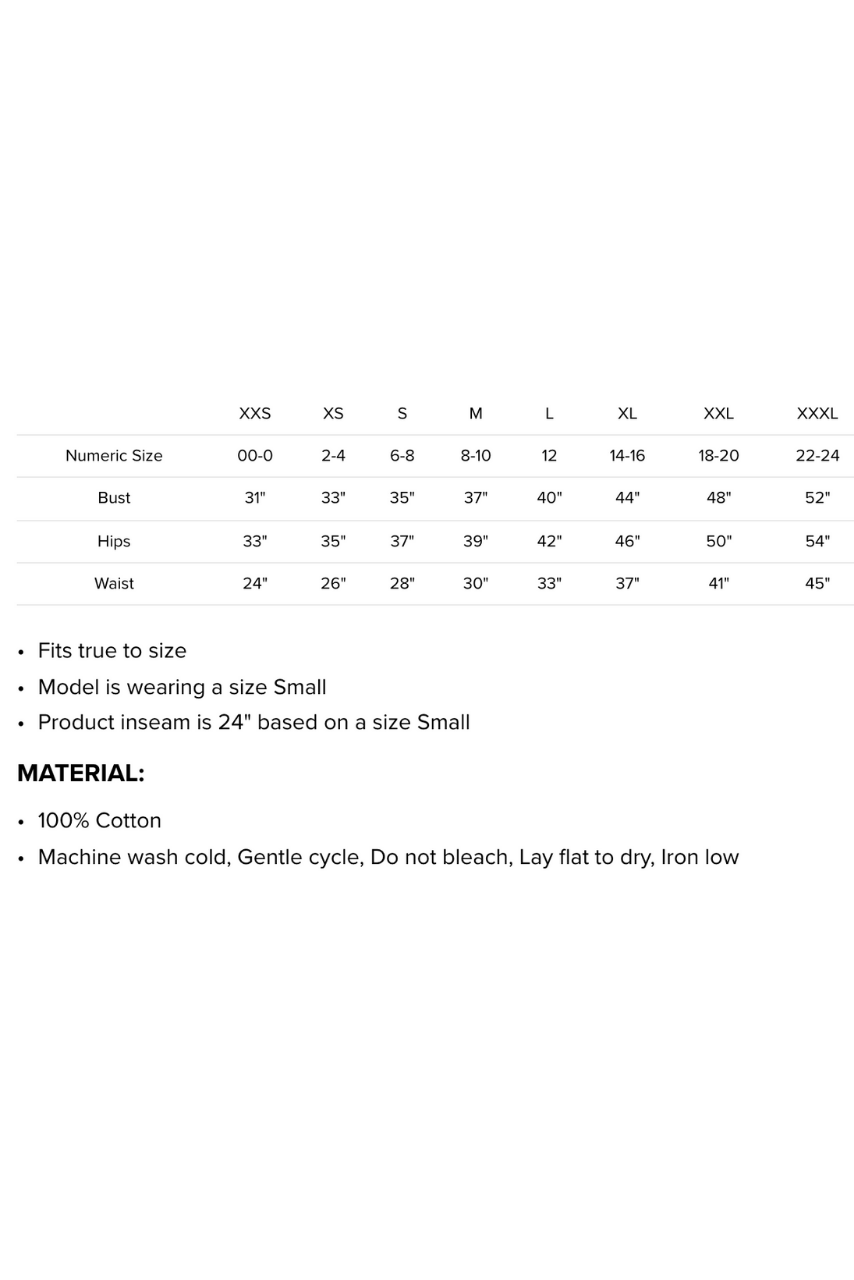 Size Chart For No Better Duo Pants | ROOLEE