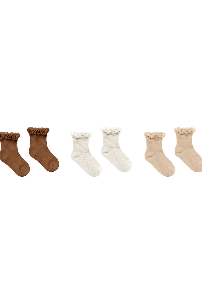Baby Girl Neutral Ruffle Socks | ROOLEE