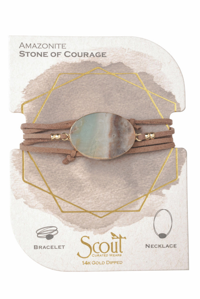 Stone of Courage Suede Wrap Bracelet