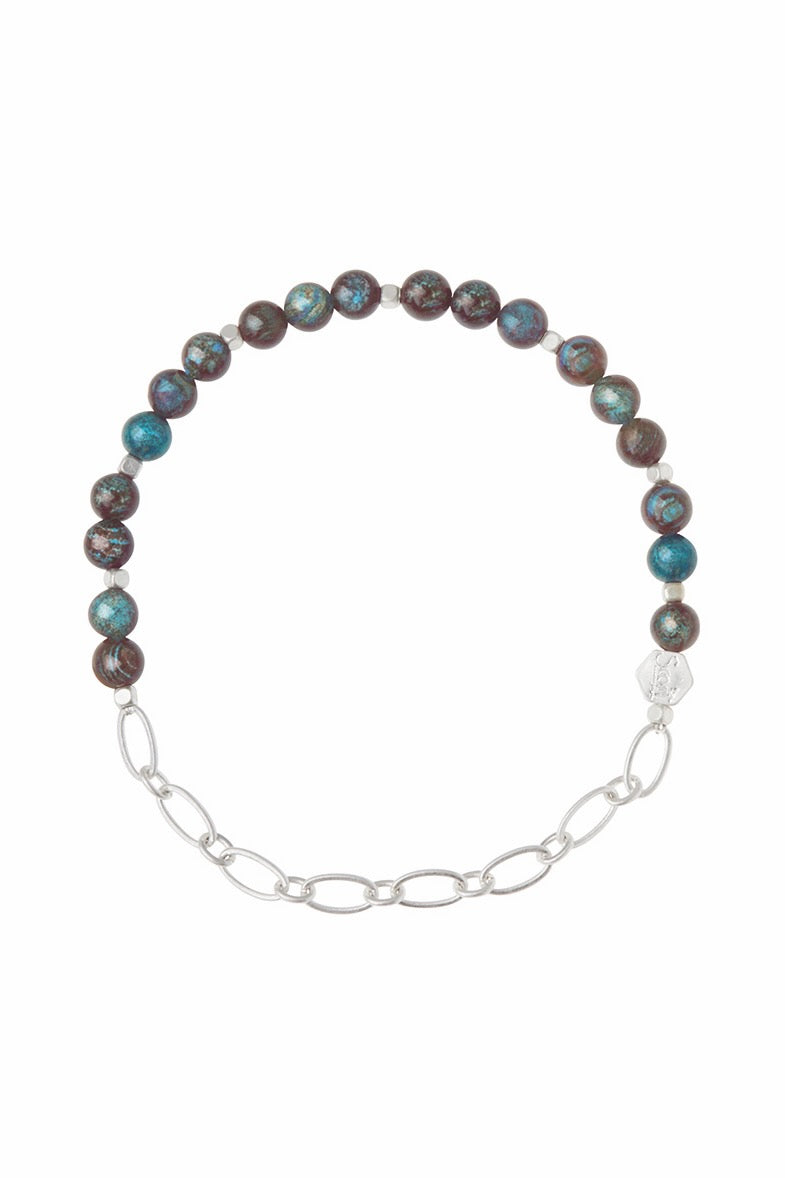Silver Blue Jasper Bracelet | ROOLEE
