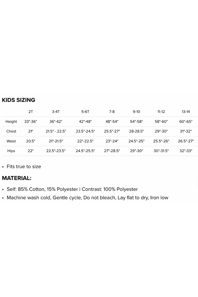Kids Size Chart