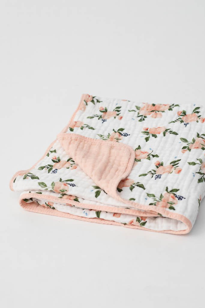 Cute Baby Pink Floral Baby Blankets l ROOLEE